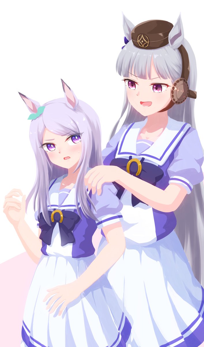 ウマ娘「ゴルシとマックイーンの身長差が好きという絵です
#ウマ娘 」|Lexisのイラスト