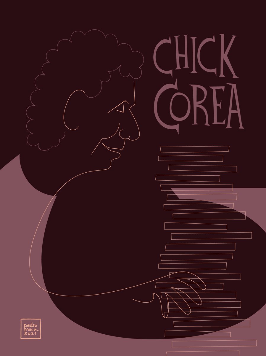 pedro_meca's tweet photo. Mi última ilustración de la serie "I love Jazz", he cambiado un poco el estilo, pero qué demonios, a veces uno no puede controlar esas cosas 😃. Descansa en paz, maestro
#chickcorea #illustration #illustrationseries #vectorart #pedromeca #adobeillustrator #jazzmaster #jazzpianist https://t.co/eTjrExzG9A