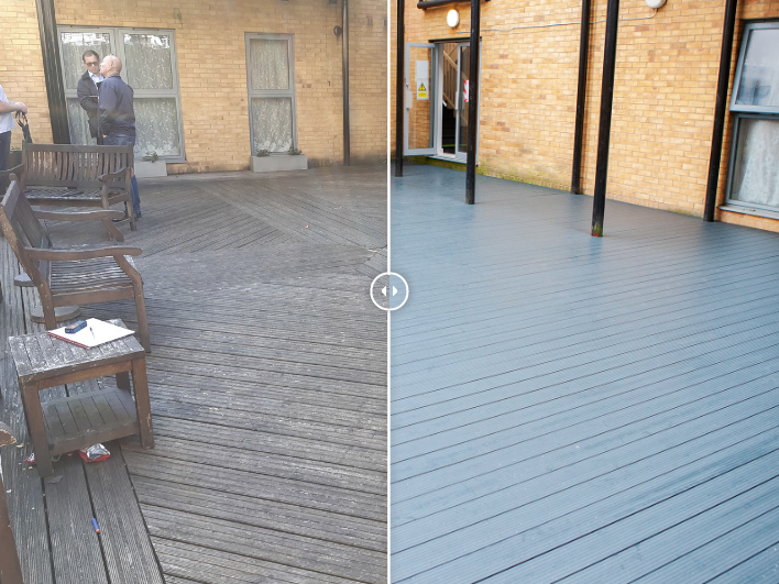 AliDeckUK's tweet photo. Another Awesome 'AliDeck' Aluminium Decking Installation:
https://t.co/DH3ELtZQvz

Non-combustible terrace decking to replace rotten and unsafe timber deck... installation by ALU-Installations Limited. https://t.co/z8gT4u7IGx