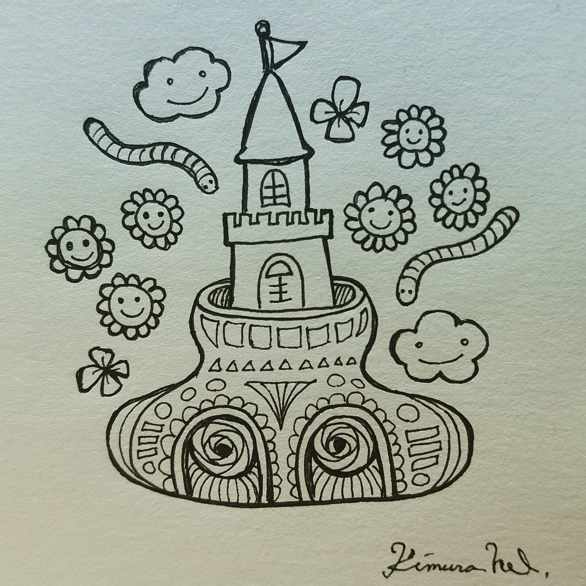 木村ネル 少し休憩時間 あんまり歌うとのどを潰すおそれがあるので ここ２日くらい録音はお休みしてる 録音しないだけで歌っちゃうんだけどね 笑 そんな休憩時間に描けた絵 無意識に描くとこうなるみたい イラスト 手描きイラスト 音の力