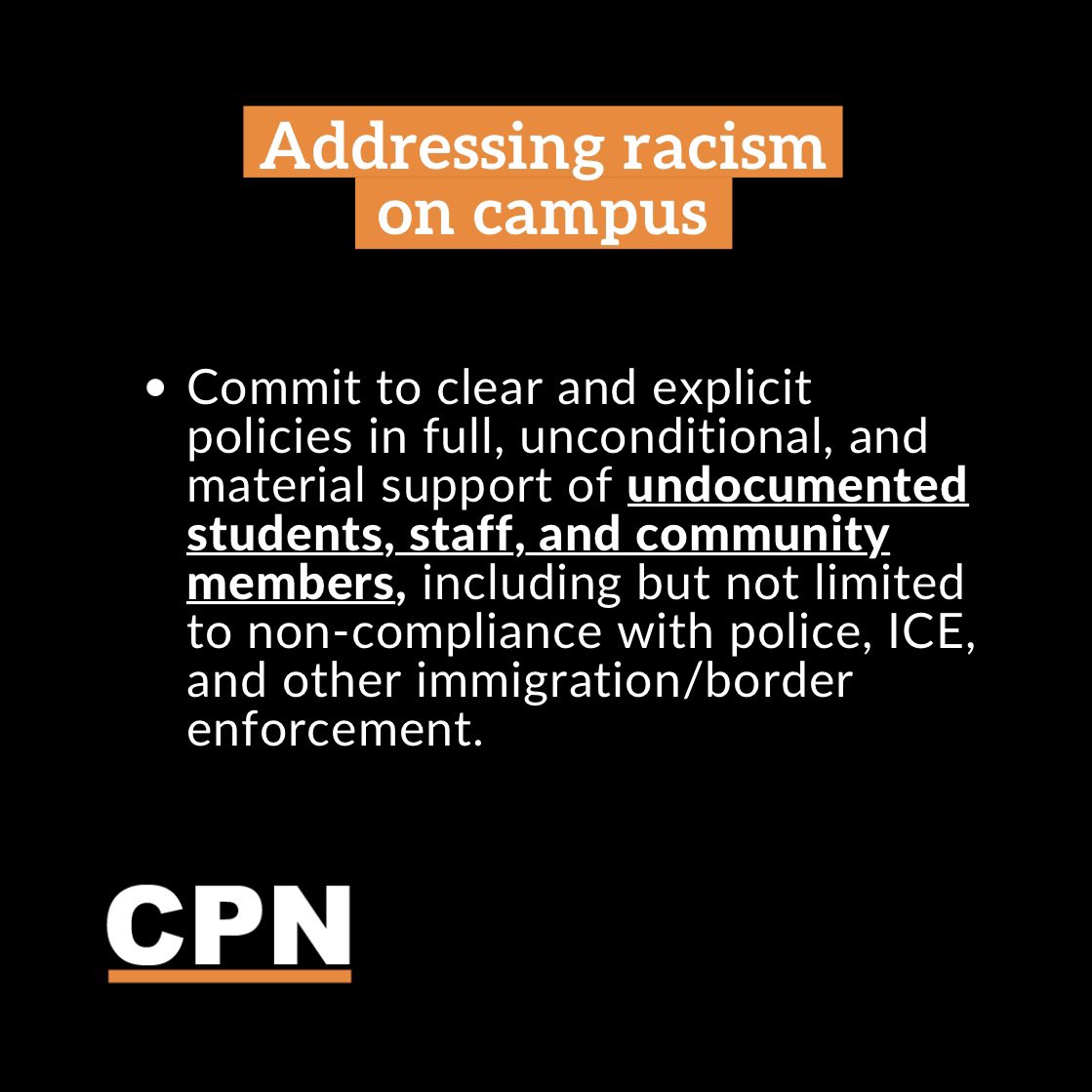 ChangePtonNow's tweet photo. 📣 Demand 5. Addressing racism on campus https://t.co/syWxDkgAcR