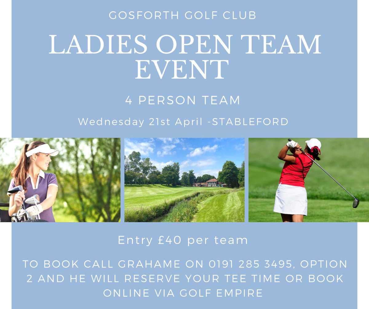 Booking now open for our Ladies Open Team Event on 21st April!