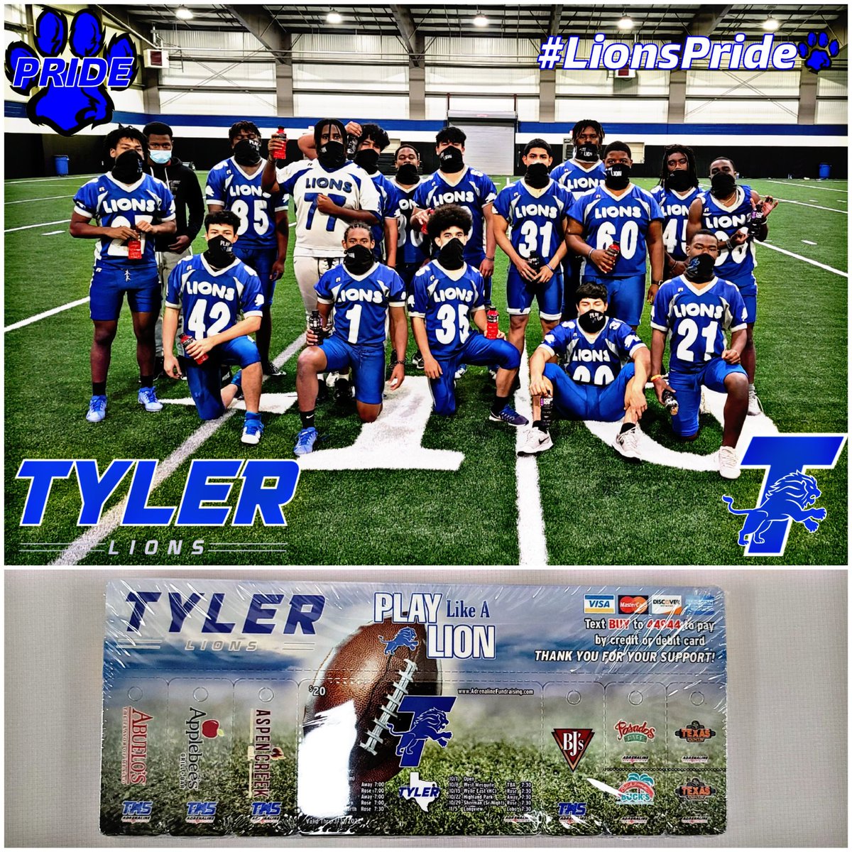 RicklanHolmes's tweet photo. Congratulations to these hard working @TylerLionsFB salesmen for accomplishing the first goal of our Spring Fundraiser with @adrenaline_tx 
#LionsPride #JTD #TTP #TylerLionsMis21on https://t.co/RiN1MJQLsD