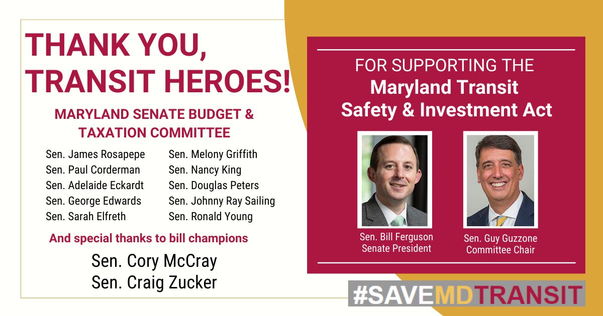 MDLCV's tweet photo. Thank you to @SenBillFerg @GuyGuzzone @SenRosapepe @SenatorAEckardt @SenatorSarah @Senatornjk @SenatorMcCray @SenatorPeters @SenJohnnyRay @SenRonYoung @SenatorZucker
#SenGriffith #SenEdwards #SenCorderman for passing #FundMDTransit out of Senate Budget Committee. #SaveMDTransit https://t.co/mG80fraXiw