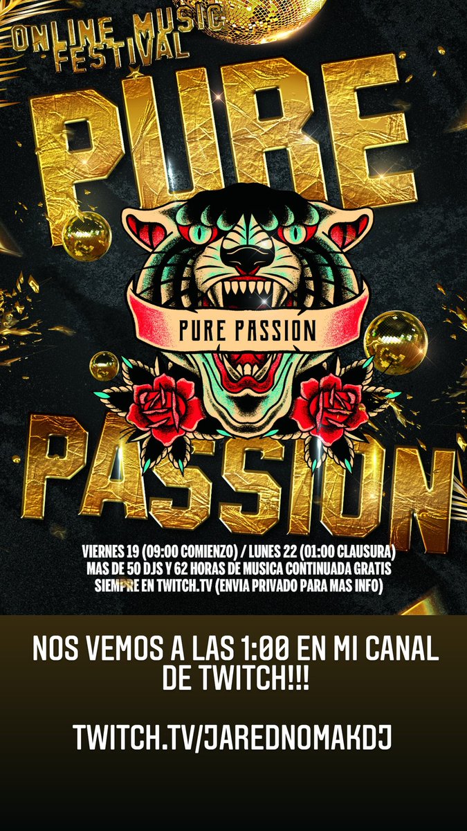 Nos vemos a las 1:00 en mi canal de twitch

twitch.tv/JaredNomakDJ 

#twitch #stream #live #festival #hardstyle #electronicmusic