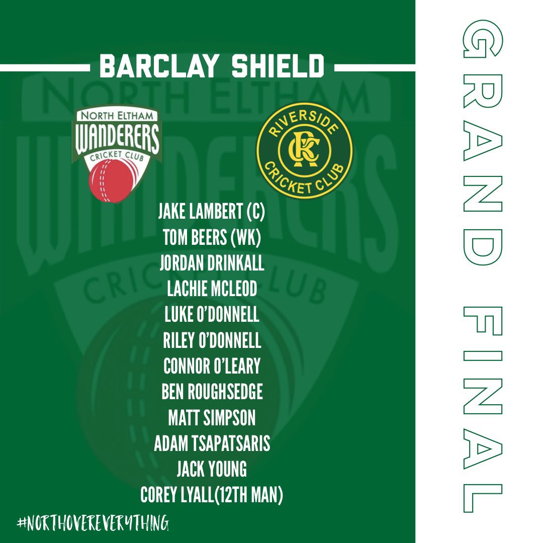 NorthElthamCC's tweet photo. GAMEDAY! 💚

Our squad to take on Riverside in today’s Barclay Shield Grand Final is locked in 🔒 

Play gets underway at Eltham Central Park from 12:30pm - we’ll see you there!

#NorthOverEverything🇳🇬 https://t.co/dutLLp5Ipg