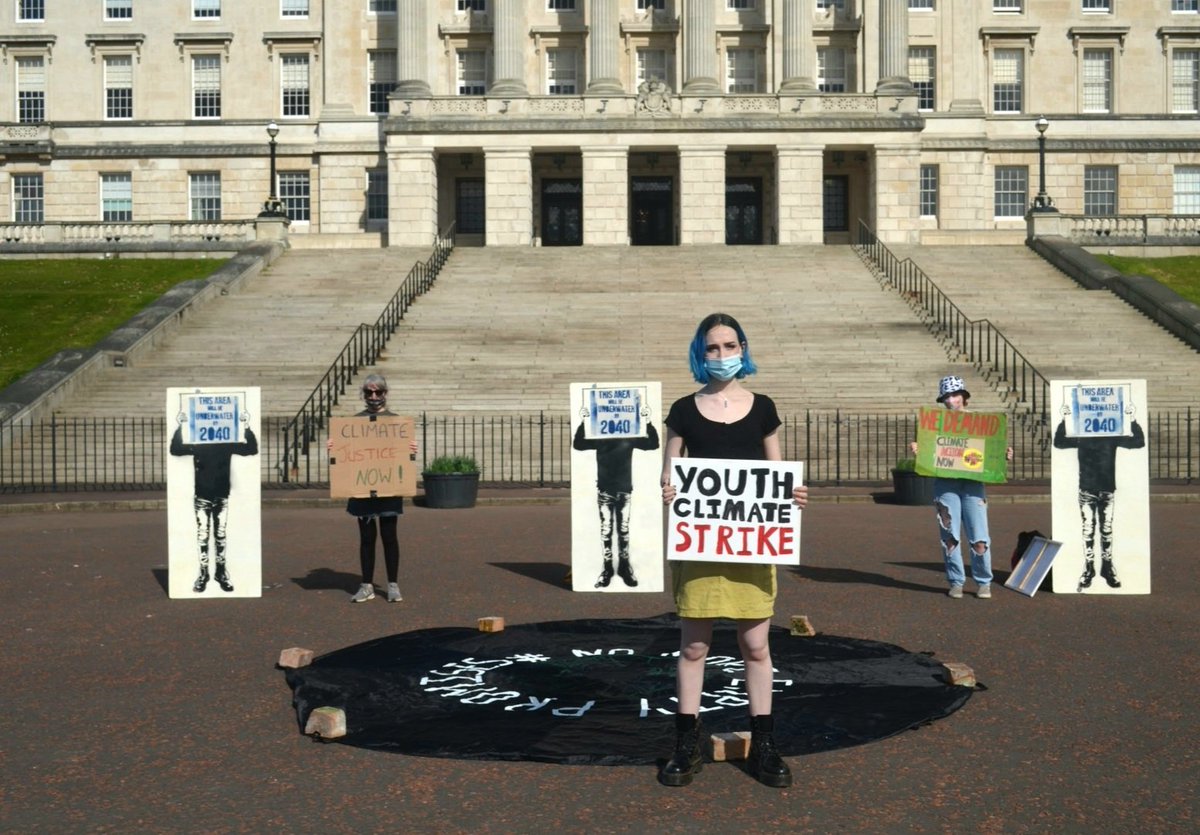 Climate strike week 81 for <a href="/Fridays4future/">Fridays For Future</a>'s Global Day of Action.

We haven't gone anywhere. We see you, <a href="/niassembly/">Northern Ireland Assembly</a>. We see your lack of action. Failing is not an option. Failure is the 6th mass extinction.

#NoMoreEmptyPromises #ActOnClimate #FridaysForFuture