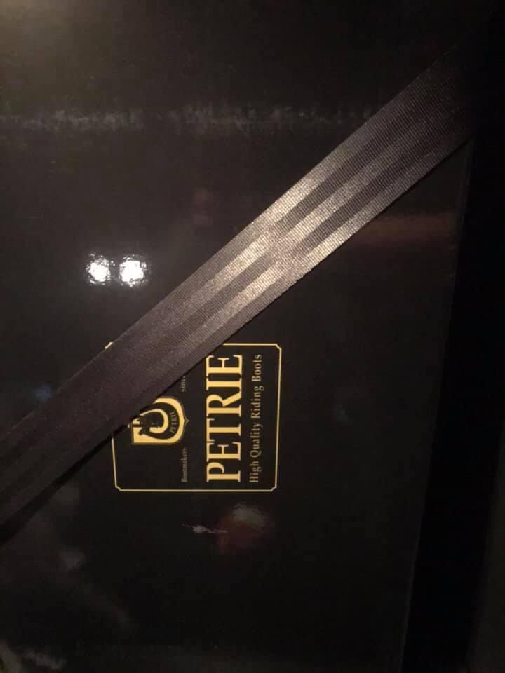 My new competition boots are now finally in my possession after brexit made me wait longer. I love them more than I thought I would! Thank you #coolridingboots. #newbootday #preciouscargo #excited <a href="/PetrieBoots/">Petrie Ridingboots</a>