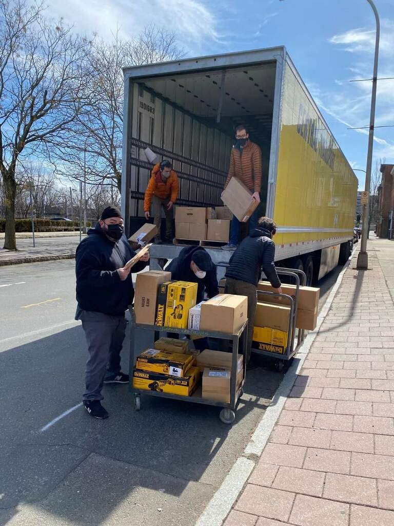 benberkowitz's tweet photo. Wow. @makehaven sent @DEWALTtough a wishlist of tools to kickstart a tool lending library...this showed up today. @JRLogan  + @StanleyBlkDeckr you’re pretty awesome. Thank You ❤️❤️❤️ https://t.co/ksmqGggwAa