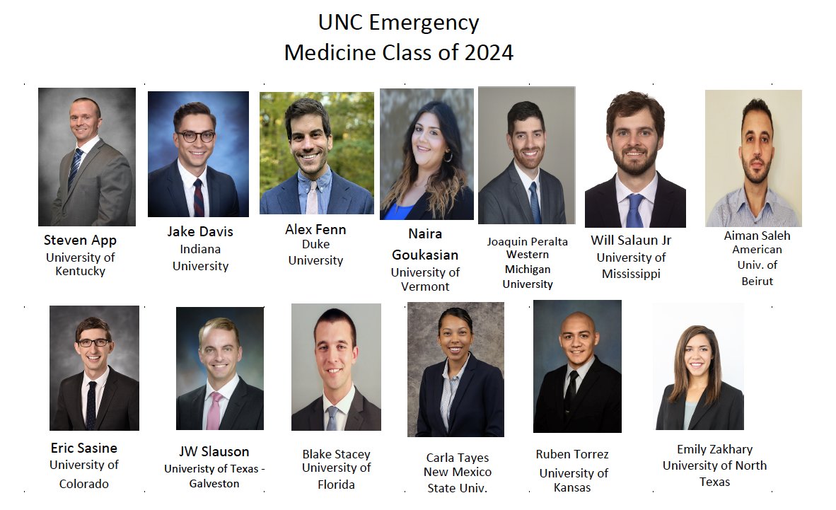 The newest class to join our UNC EM family! Congrats!