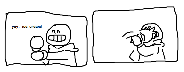 sans eats ice cream 