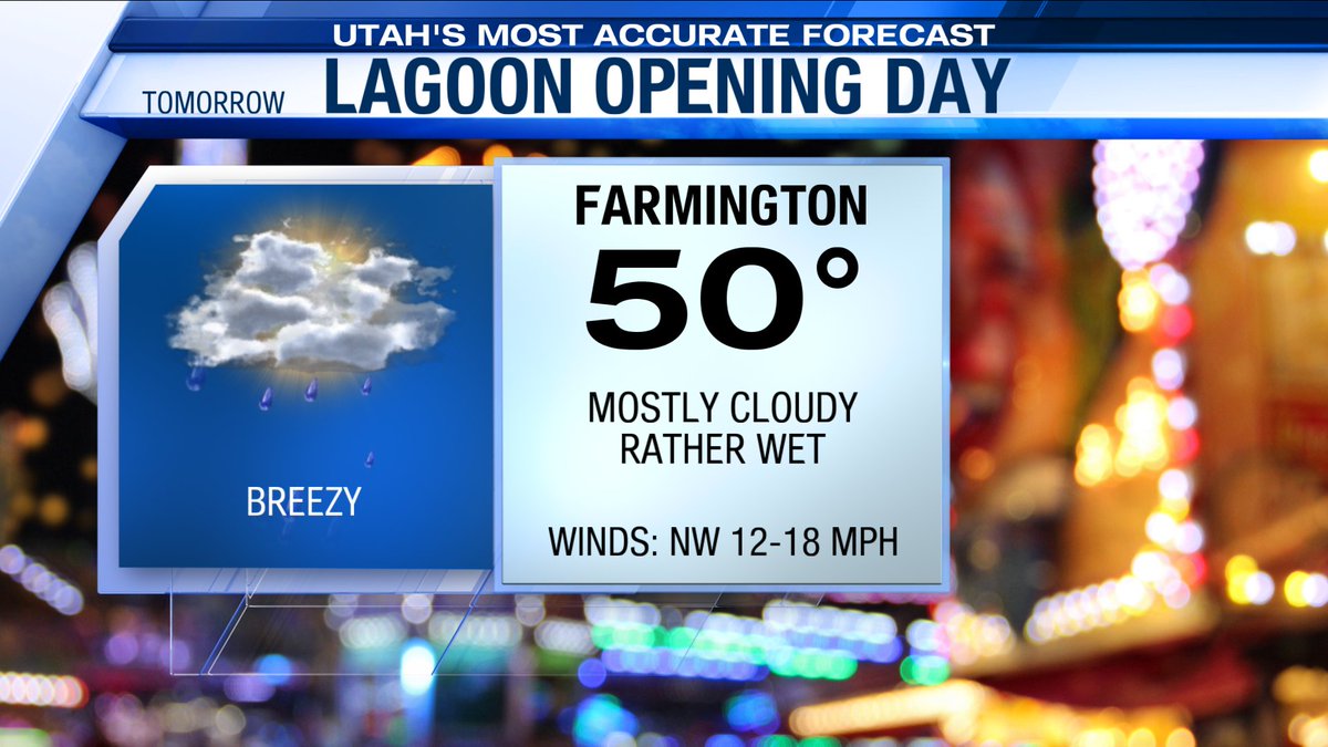 adambcarroll's tweet photo. Not the best day to head to Lagoon for opening day. It will be wet, cool & downright soggy. Those that are ready to brave the elements...have fun! #utwx #lagoonpark #whatfunis https://t.co/WAVwExzLPv