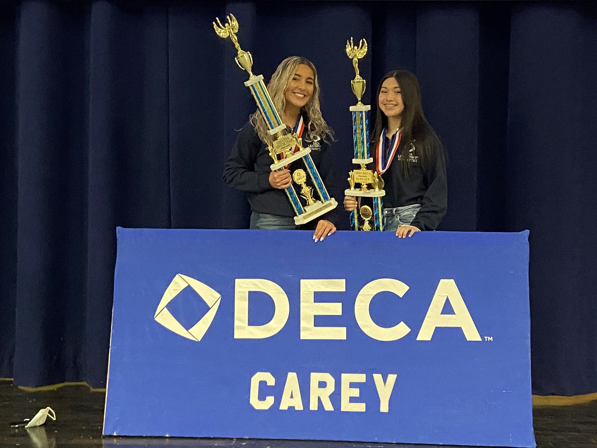 careydeca's tweet photo. A S/O to Meghan Littlejohn for becoming the new Ohio DECA State Advocacy Officer!Carrying on the Littlejohn tradition! Also course to Liberty Moyers who becomes just the 2nd 3-time Ohio DECA Officer!Liberty, Congrats on pressing forward &amp; overcoming hurdles. # 27 &amp; 28 #WeAreCarey https://t.co/kvghqhoXEq