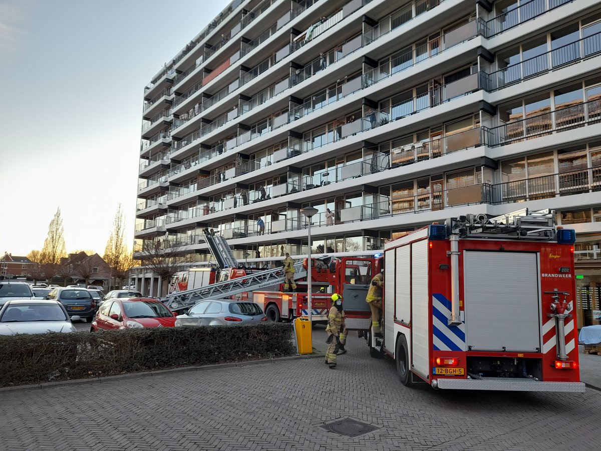 Melding brandweer Gerbrandyplein Zwijndrecht inzake gebouwbrand