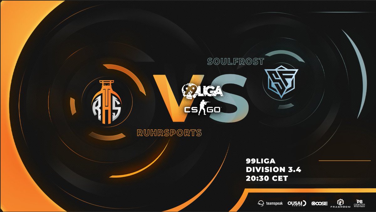 At 20:30 cet our #CSGO Mainteam will play in the 
<a href="/99DAMAGEde/">99Damage</a>
Division 3.4.
We face <a href="/SFeSportsORG/">SoulFrost® eSports</a> 

GL HF

The game will be casted by <a href="/knallkopfMike/">knallkopfMike</a> !

Cast at: twitch.tv/knallkopfmike