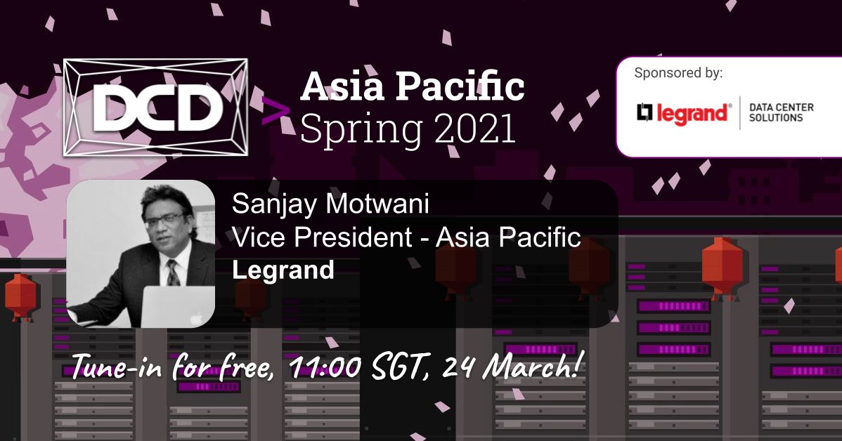 AJanulina's tweet image. 11:00 SGT, 24 Mar: With floor space at a premium in major hubs like #Singapore &amp;amp; #HongKong, tune in to #DCDAPAC as Legrand&apos;s Sanjay Motwani shares the steps you can take to leverage your existing floor space to accommodate additional #powercapacity: ow.ly/7G1F102BSfM