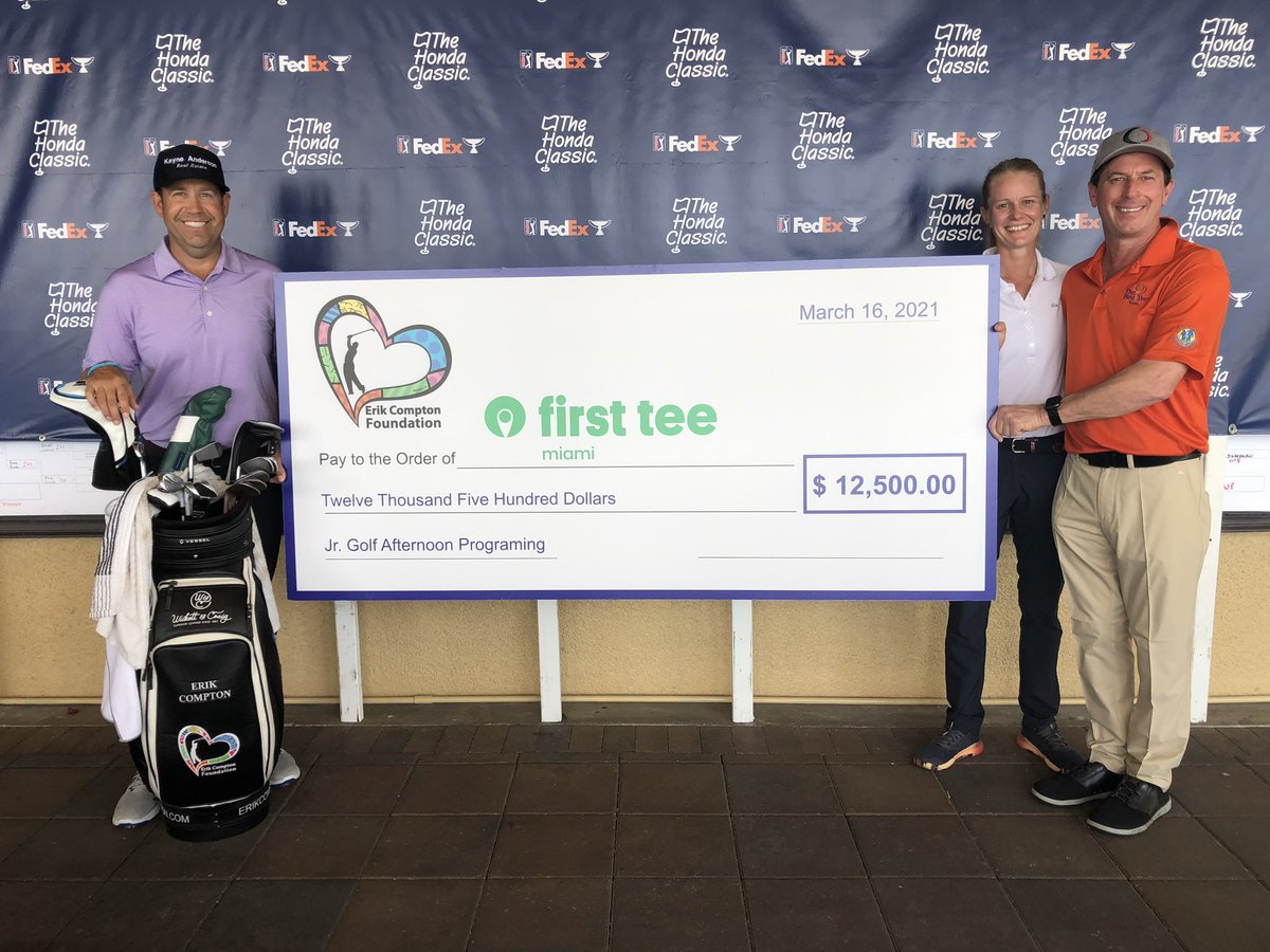 Grateful to @ErikCompton3 and his foundation for his support. If you’d like to donate click here thefirstteemiami.org/ways-to-give/ @PGATOUR @TheHondaClassic #donate