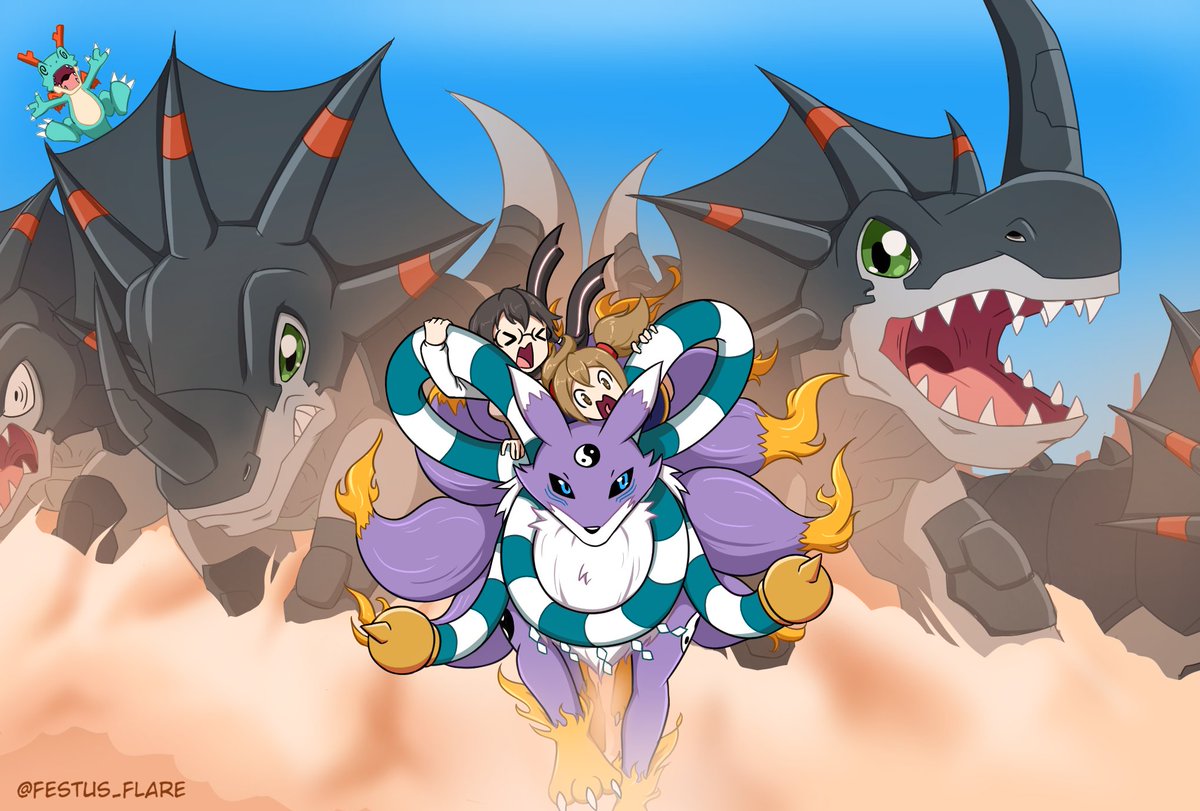 Festus Flare on X: "Renamon has successfully evolved into Youkomon and  defeated a Monochromon! Unfortunately, there\