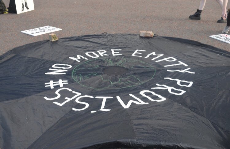 The tidal surge of January 2014 caused almost £1.4m worth of damage to roads. This could have been prevented by <a href="/NIAssembly/">Northern Ireland Assembly</a>. We are demanding climate action. #NoMoreEmptyPromises #Stormont #FridaysForFuture