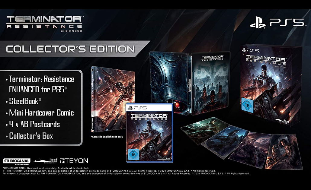 collectabox's tweet photo. 🤖⚠️JETZT VORBESTELLBAR: Terminator: Resistance Enhanced Collector’s Edition - 55,99€

Inhalt:
* Steelbook
* Mini Hardcover Comic
* 4x A6 Postkarten
* Sammlerbox

🛒 https://t.co/FITJS1Vig0 (Ref-Link)

#collectabox #steelbook #PS5 #Terminator https://t.co/NqMyxe9gLU