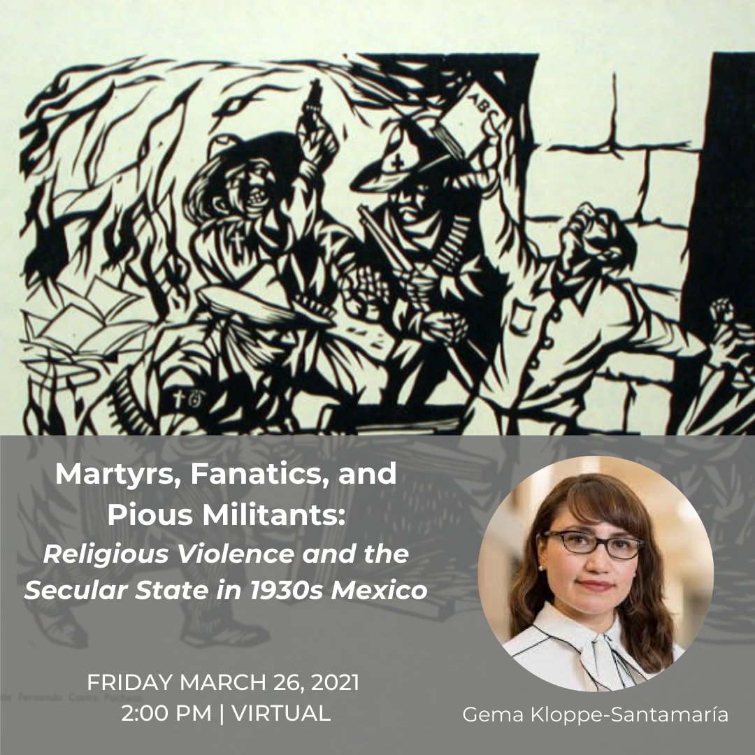 unmlaii's tweet photo. Mark your calendars for next Friday for our talk “Martyrs, Fanatics, and Pious Militants: Religious Violence and the Secular State in 1930s Mexico.” To learn more and reserve your spot, visit our website: https://t.co/N8oIy1titJ #UNM #UNMLAII https://t.co/Luojezvvwb