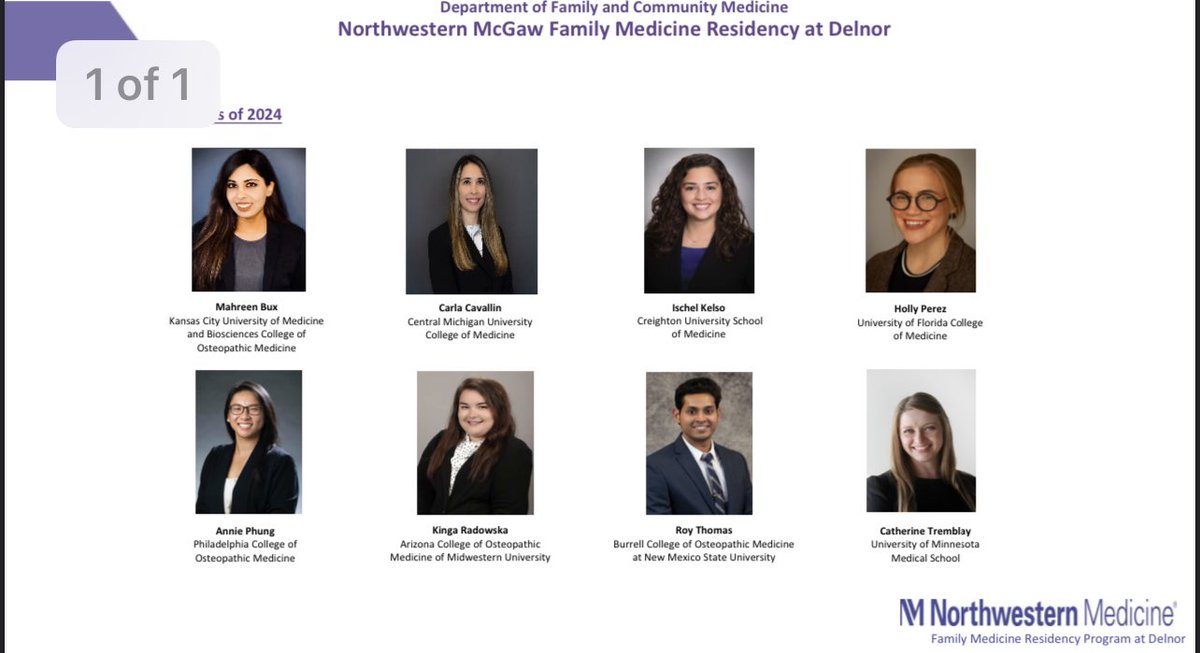 We are excited to announce the Northwestern McGaw Family Medicine Residency at Delnor Class incoming class of 2024!
