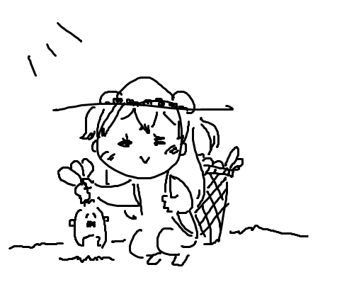 #ねっ子 
ねっ子を収穫するねね 