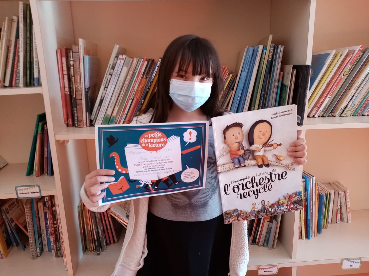 EPAndaine's tweet photo. Bravo à Nola, élève de l'école, qui représentera lOrne au concours régional des petits champions de la lecture. https://t.co/YHLOHkkYrV