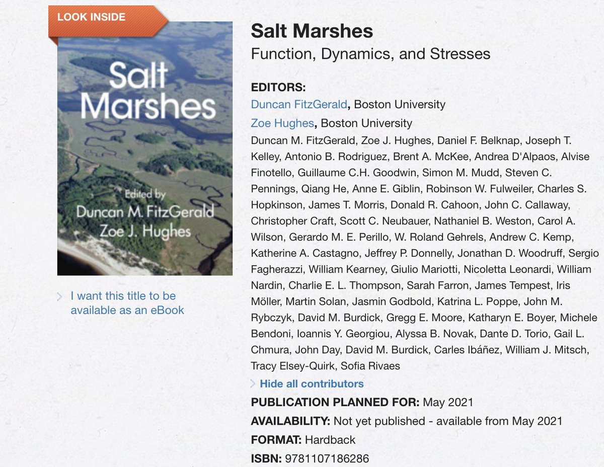 Excited to see the Salt Marshes book finally out. Thanks to so many amazing contributors! cambridge.org/us/academic/su…