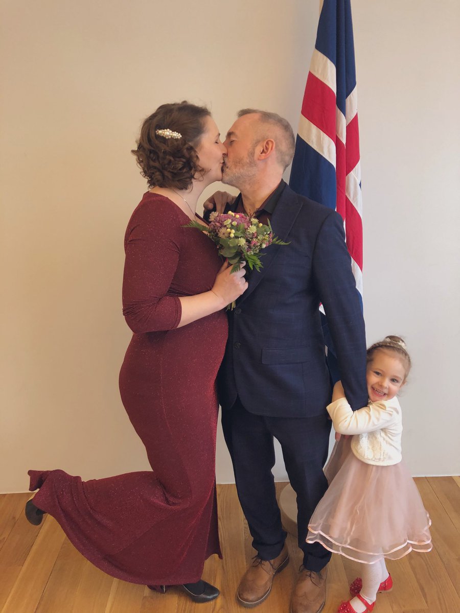 heida_84's tweet photo. Just married! 
I give you mr. &amp; mrs. Ingimarsdóttir 🥰 (and one of the little tinkers..) https://t.co/NHF9dU0tm6