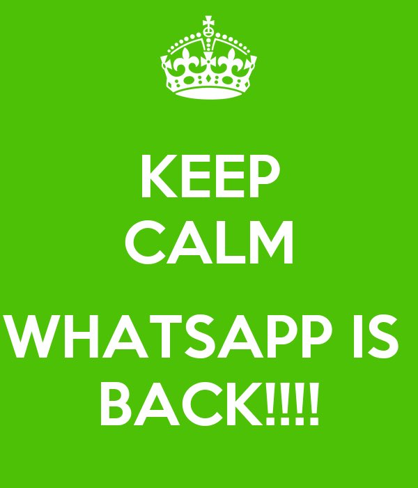 qasimhbb's tweet photo. WhatsApp is back! #whatsapp #whatsappdown #whatsappback #uae #Dubai @khaleejtimes https://t.co/WOoezUWw35