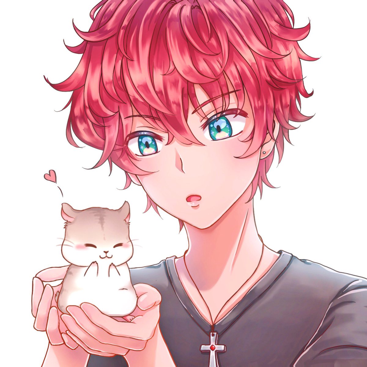 Drew a profile pic for <a href="/yoozukie/">Yookie</a> ^w^ not a hamster this time, but holding a hamster instead
