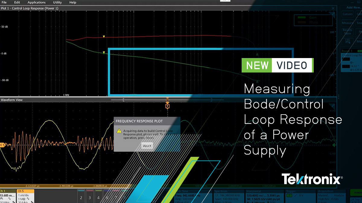 tektronix's tweet image. Check out this new demo video to learn how to measure the frequency response of a power supply control loop with an oscilloscope and Picotest Injection Transformer. Click here to watch the video tek.com/video/measurin… #bodeplot #controlloopresponse #powersupplystability