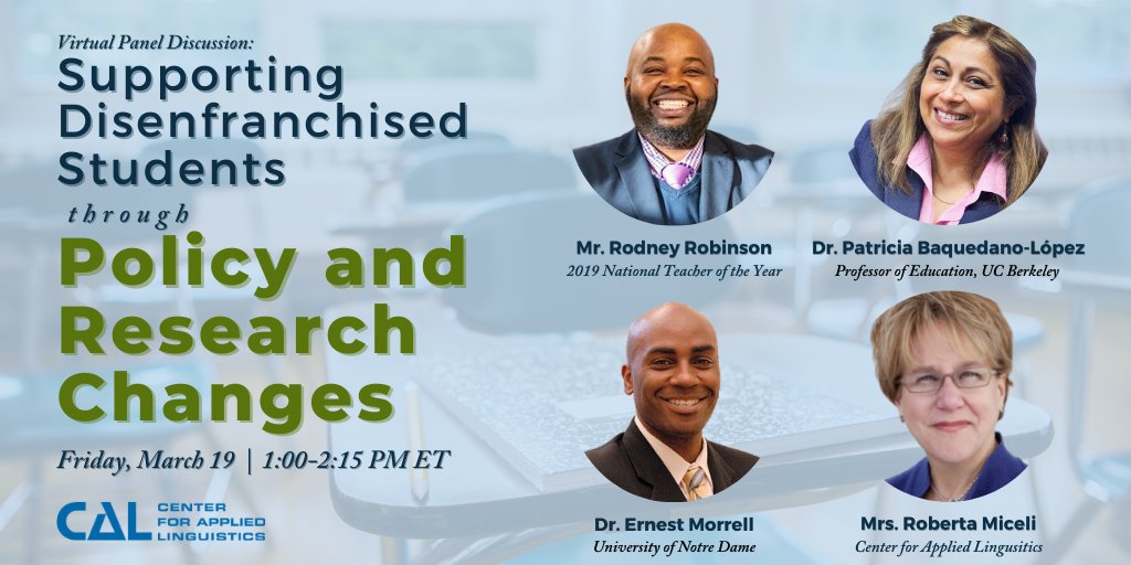 And that's a wrap! 

Thanks to all who attended our webinar today with <a href="/ernestmorrell/">Ernest Morrell</a> @PBaquedanoLopez and <a href="/RodRobinsonRVA/">2019 National Teacher of the Year</a>! 

⏪Replay the webinar recording here: facebook.com/CALLinguistics…