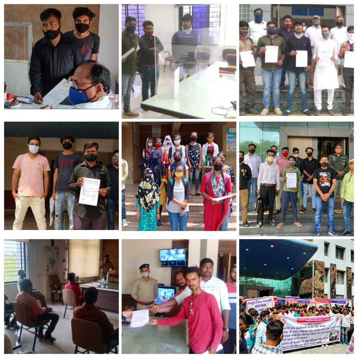 गुजरात में होने वाली PSI ASI की भर्ती है जिसमें एससी एसटी ओबीसी जितनी जगह होनी चाहिए केटेगरी की हिसाब से नहीं भरी गई जिसके विरोध में गुजरात के सभी जिले ओर तहसील में भारतीय विद्यार्थी मोर्चा ओर अन्य संगठनों ने ज्ञापन दिया गया। अगर न्याय नहीं हुआ तो आंदोलन होगा