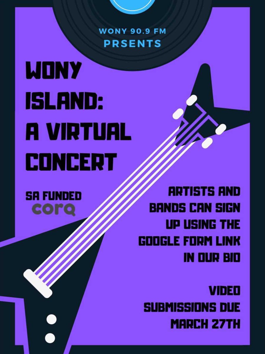 TheStateTimes's tweet image. WONY Island will be held virtually this year! Click the link in our bio to read about this year’s virtual event and how you can join. Tomorrow is the last day you can sign up to perform!