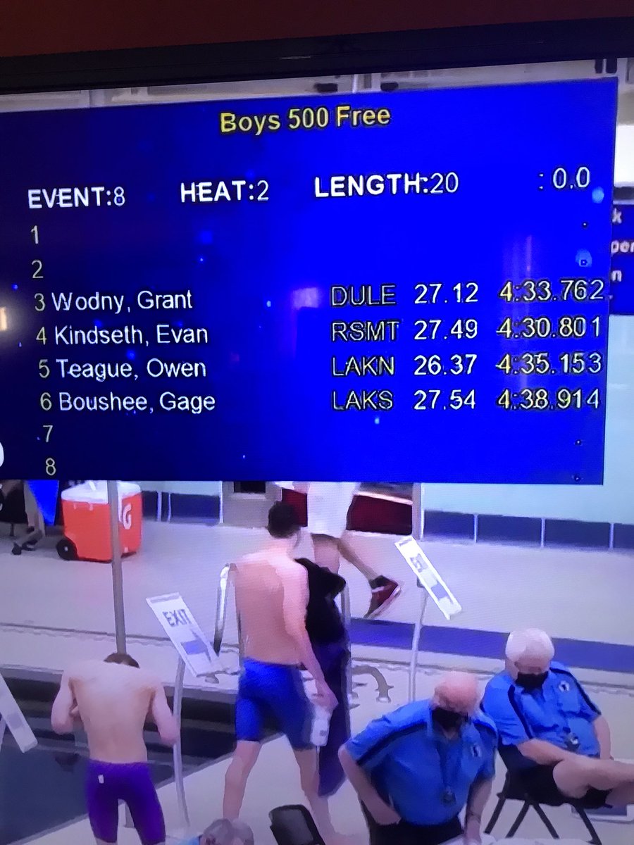 New High School Record!!!!!! Congrats to Teague at breaking the 500 freestyle record!!