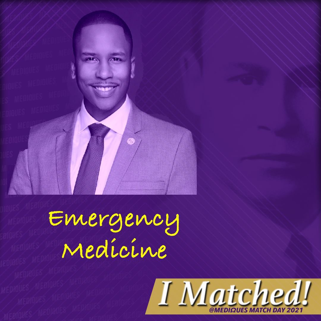 themediques's tweet image. BREAKING NEWS‼️

Dr. @CodyDHill 6-Fa 12 - Alpha Delta Delta) has matched Emergency Medicine at DUKE University 

#mediquesmatchday2021 

Changing the narrative of medicine, one ☝🏿QUE at a time

#emergencymedicine #mediques #blackmeninmedicine