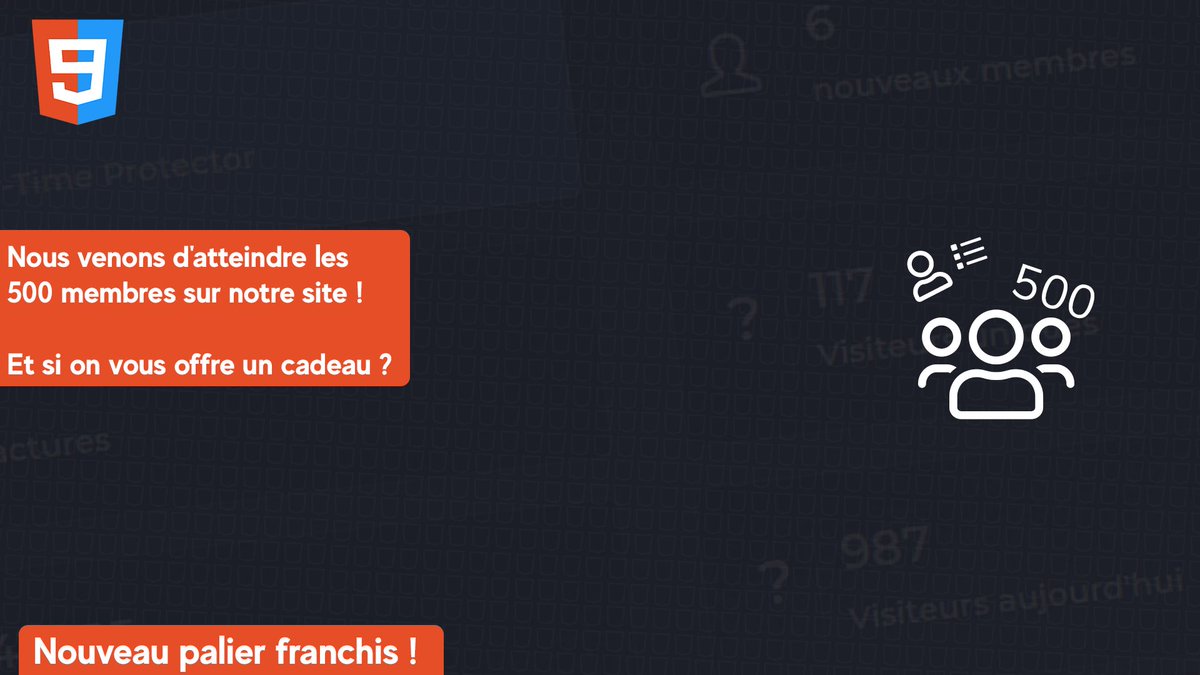 Cybricode's tweet image. Dev-Time vient d&apos;atteindre les 500 membres ! Merci !

#DevTimeEU
Prochaine étape : 1000 membres !