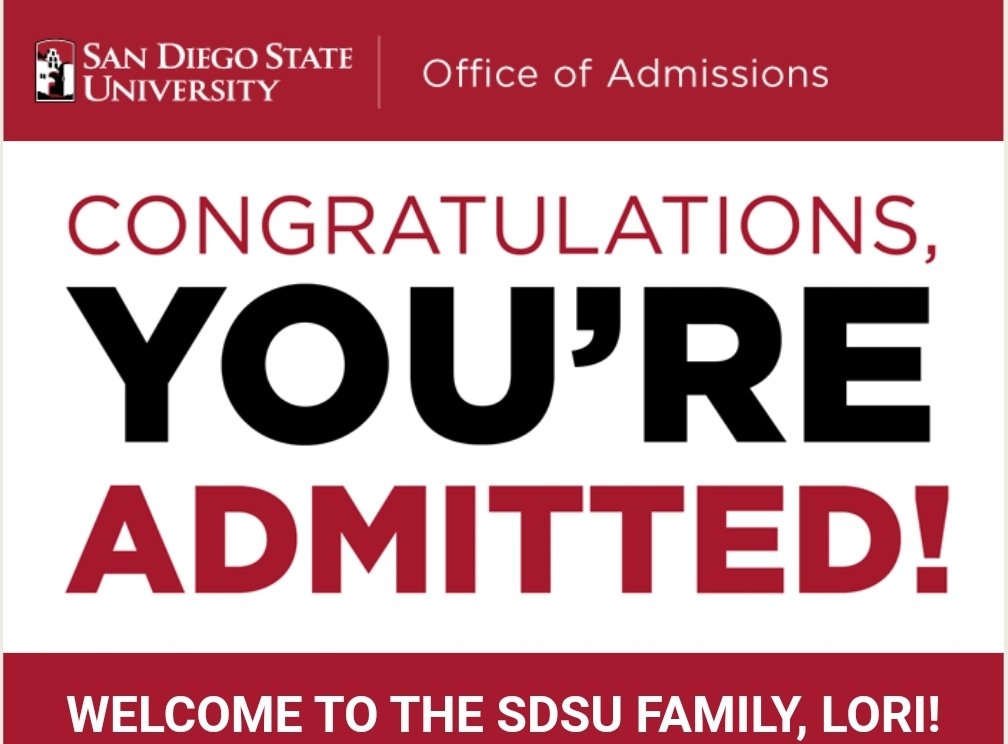 Looks like I'm going to SDSU.