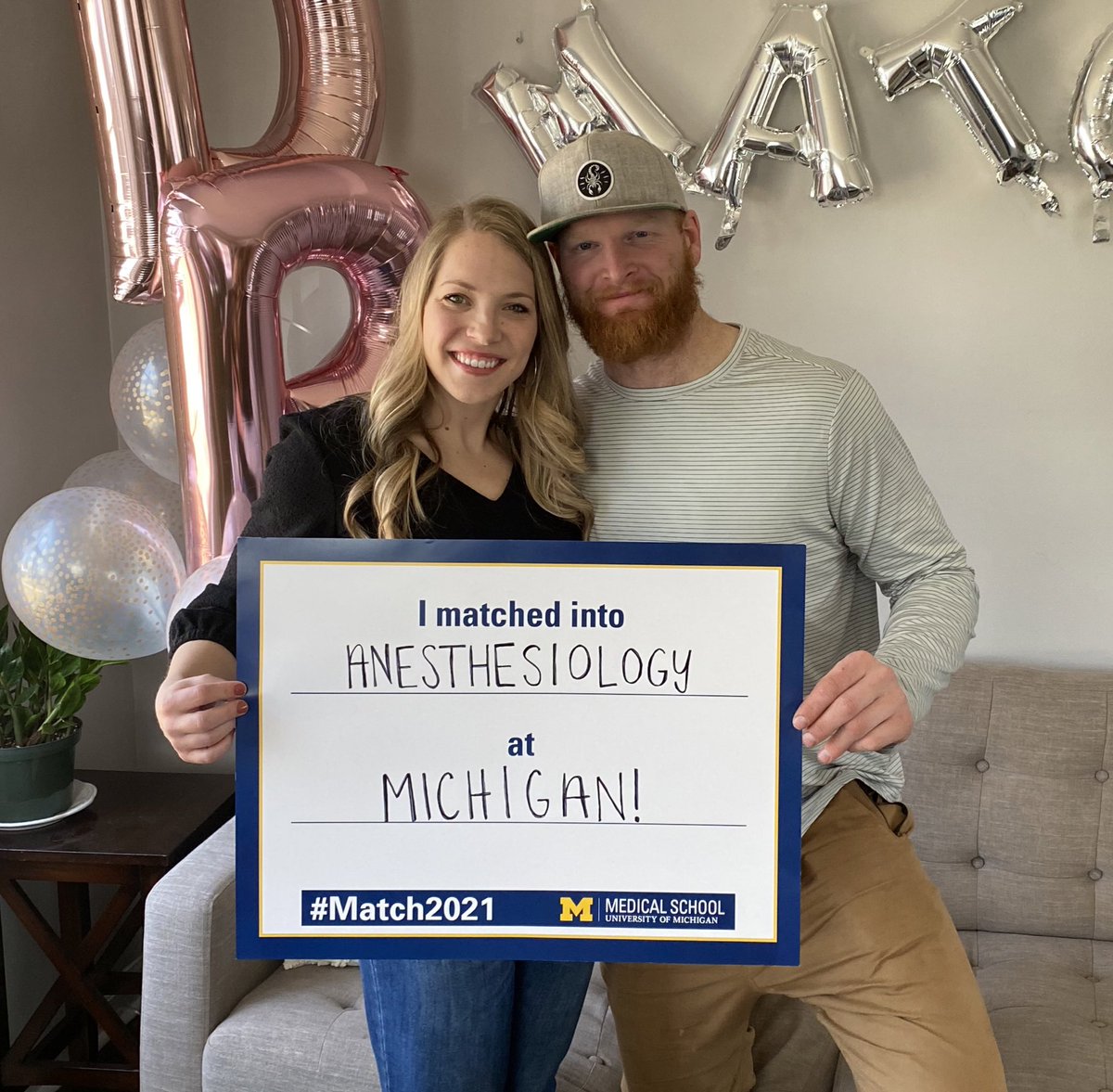 So excited to announce that I will be staying at @UMichAnesRes for my residency in Anesthesiology!! Thank you to my amazing fiancé, family (both Dayton’s and Murphy’s) and all of the wonderful faculty and classmates who have helped me through this journey. #GoBlueMatch