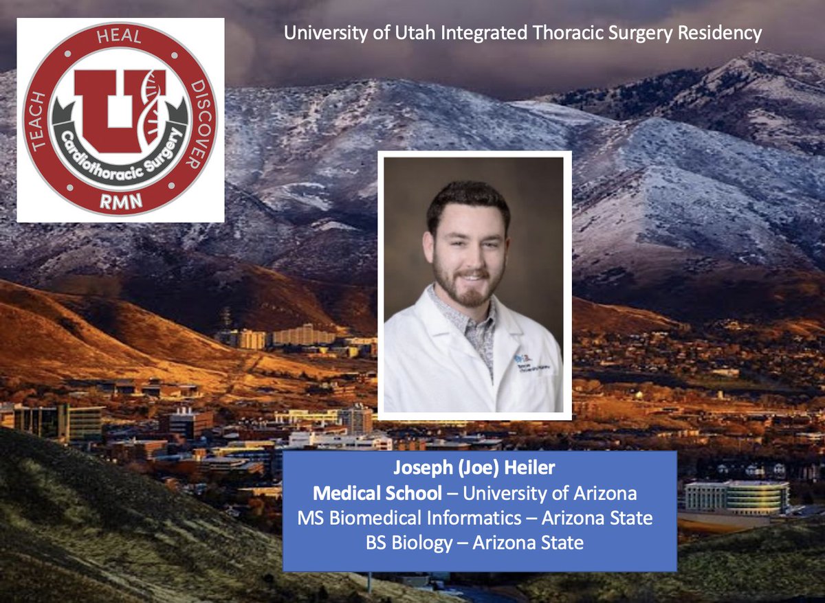 Congrats to all the amazing future leaders who matched today. <a href="/TheNRMP/">NRMP®</a> #Match2021

We are honored to welcome <a href="/JoeHeiler/">Joe Heiler M.S., M.D.</a> to the University of Utah Integrated Thoracic Surgery Residency.

Looking forward to the years ahead!
 <a href="/UofUSurgery/">UofUSurgery</a> <a href="/UofUGME/">University of Utah GME Office</a> <a href="/TSRA_official/">TSRA</a>