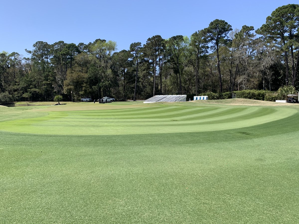 VERY fortunate last nights rain/wind stayed north of us.  Build continues along with a dry cut on short grass.   2 days until tourney wk begins!!!  <a href="/KornFerryTour/">Korn Ferry Tour</a> <a href="/clubcarchamp/">Club Car Championship</a> <a href="/LandingsClub/">The Landings Golf & Athletic Club</a>