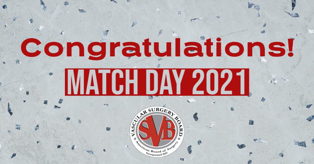 Congratulations to the future #vascularsurgery trainees who matched this week! #Match2021 #MatchDay