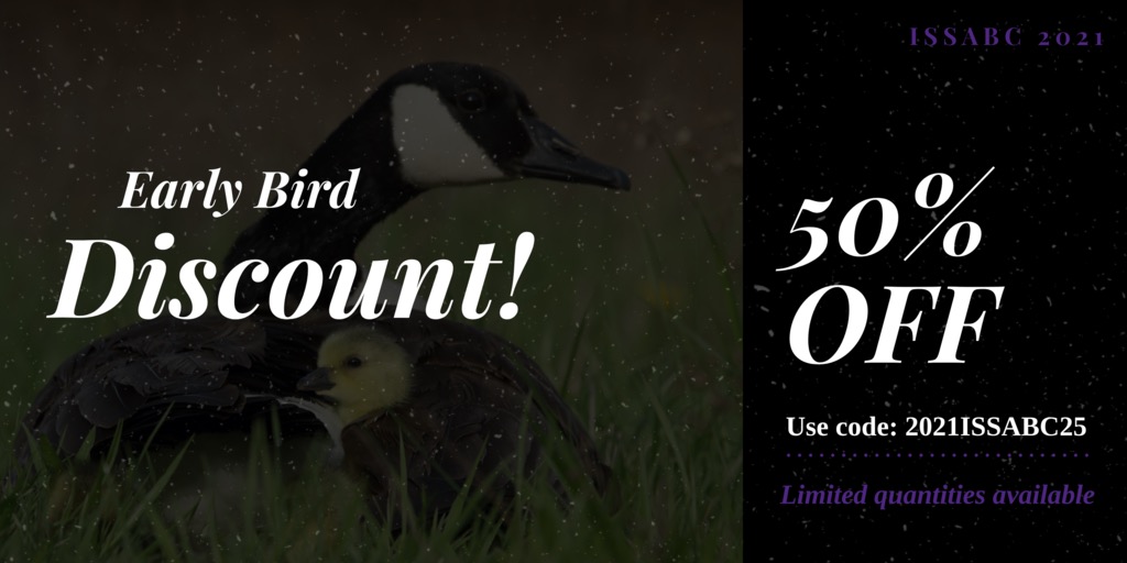 Today is a good day to REGISTER for ISSABC 2021! Present your research on animal cognition/behaviour virtually in a student-centric safe space.

‼️ Use code "2021ISSABC25" for a 50% discount ‼️