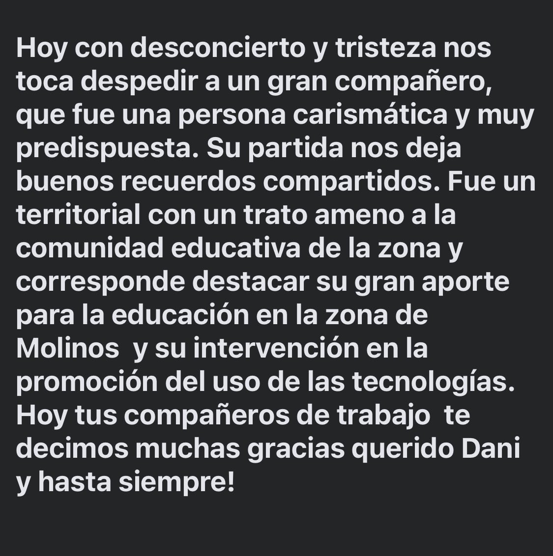 Descansa en paz, Daniel Vargas