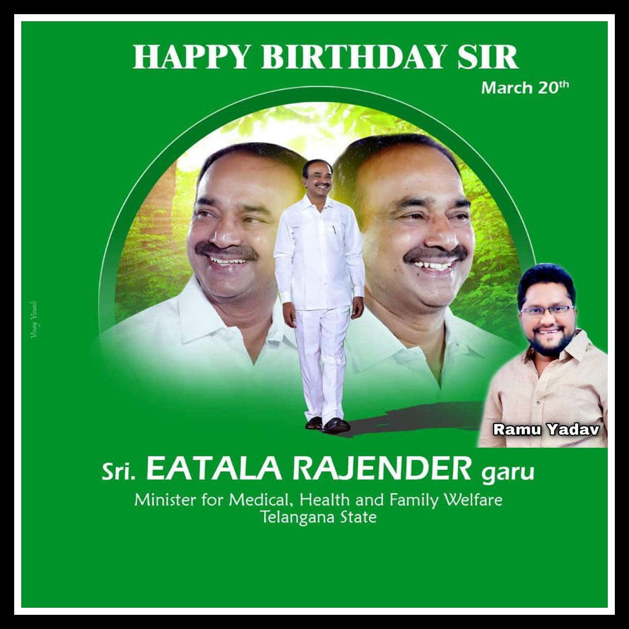Ramu Yadav Happy Birthday Eatala Rajender Sir T Co M1xkswpf1w Twitter