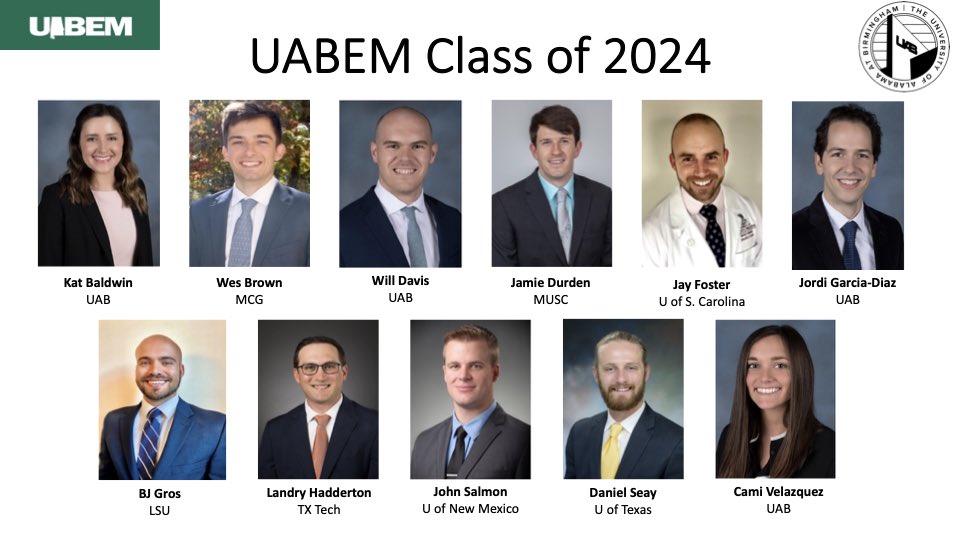 UAB Emergency Medicine Residency Program (@uabemresidents) on Twitter photo Congratulations and welcome to the UABEM Class of 2024! Congratulations and welcome to the UABEM Class of 2024!