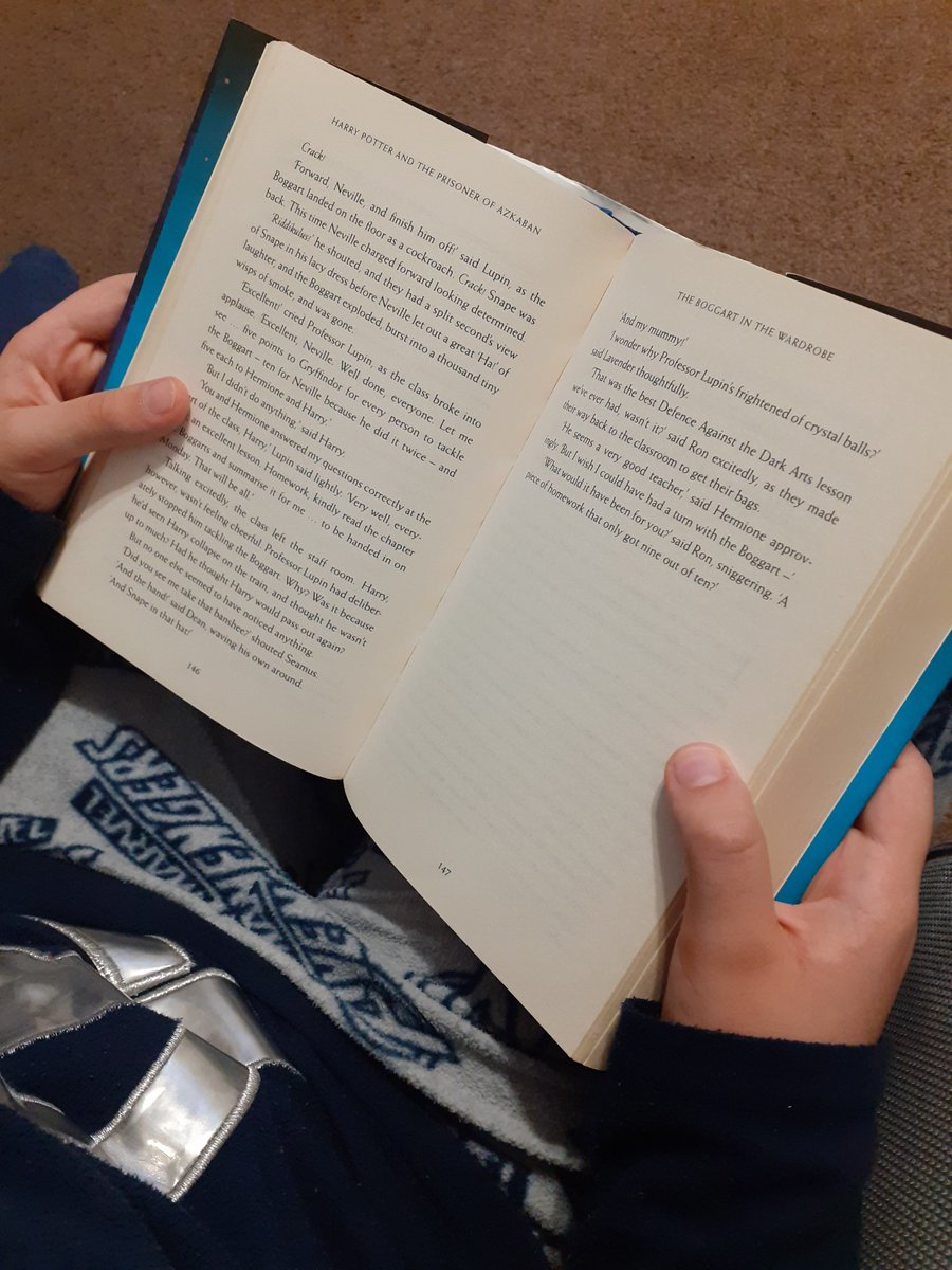 Tania76744163's tweet photo. @QHAThurrock 
Massi is enjoying his Harry Potter and the prisoner of Azkaban... 
#MrTsMegareadchallenge https://t.co/vyXjPCKYrR