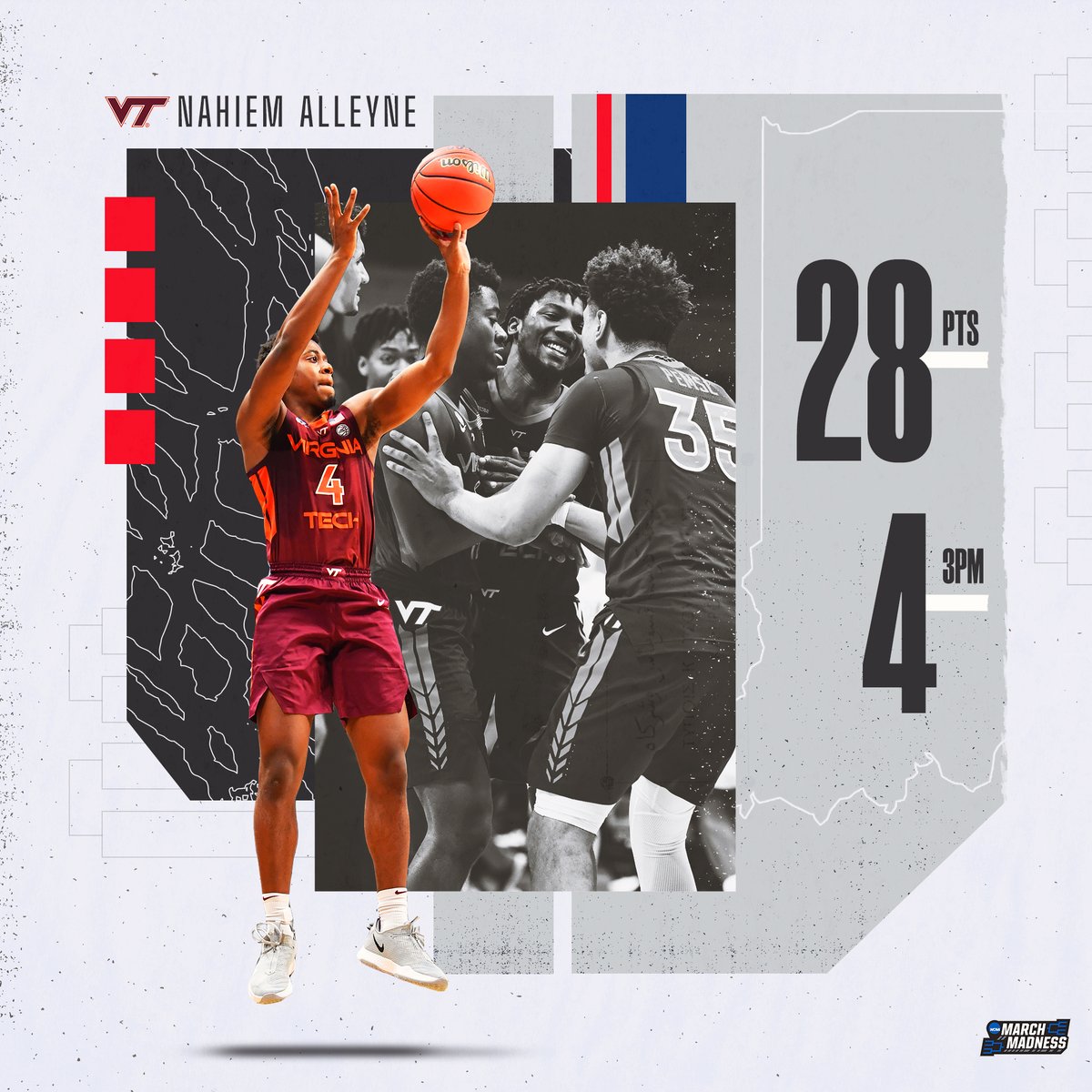 NCAA March Madness (@marchmadnessmbb) on Twitter photo Nahiem Alleyne earned his #MarchMadness moment. 👏
The <a href="/HokiesMBB/">Virginia Tech Men's Basketball</a> guard left it all on the court in the OT loss. #MarchMadness Nahiem Alleyne earned his #MarchMadness moment. 👏
The <a href="/HokiesMBB/">Virginia Tech Men's Basketball</a> guard left it all on the court in the OT loss. #MarchMadness